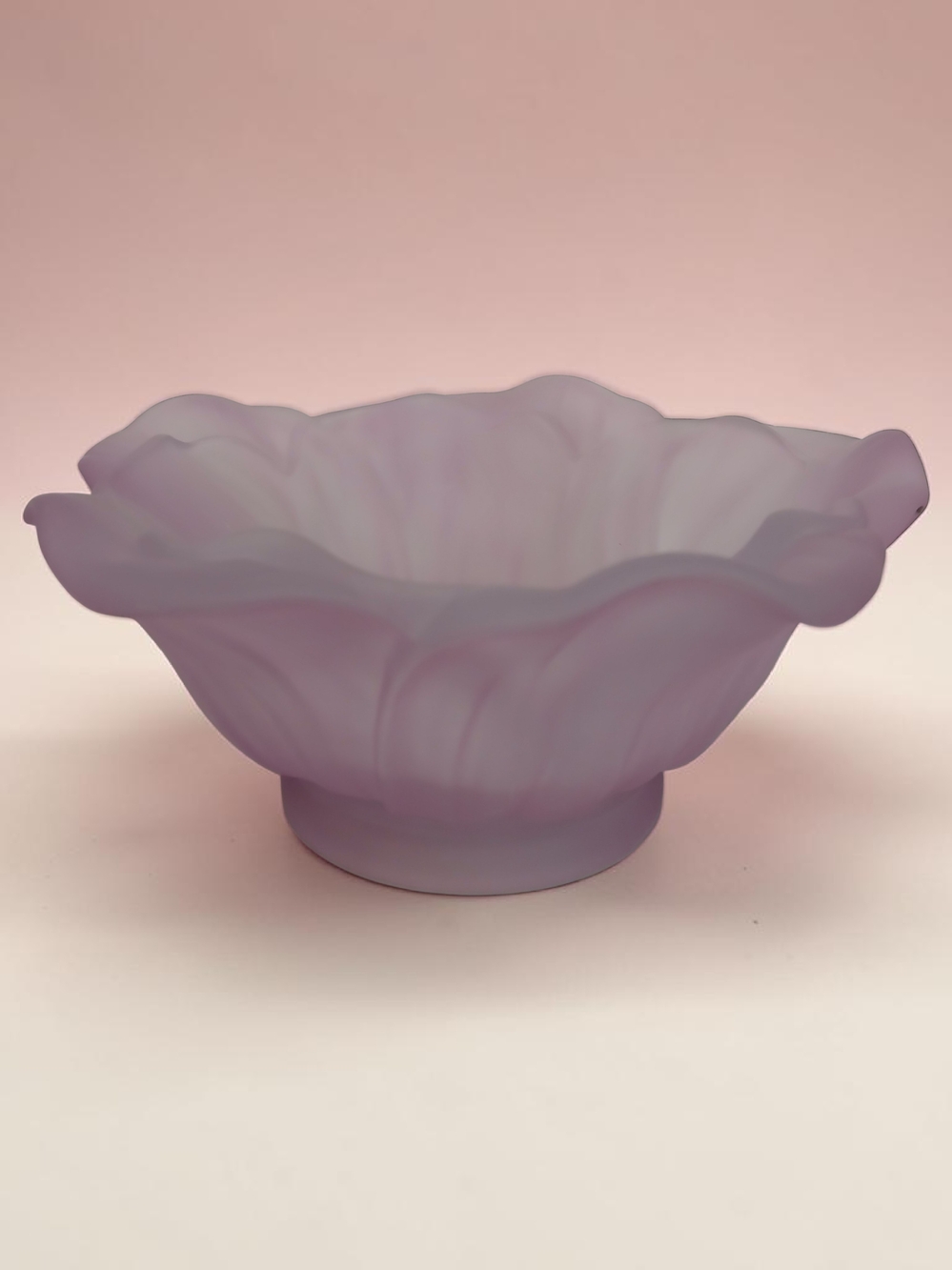 Soft Lavender Glass Candle Holder